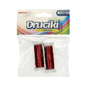 Drucik florystyczny Brewis Czerwony 20m, 2szt